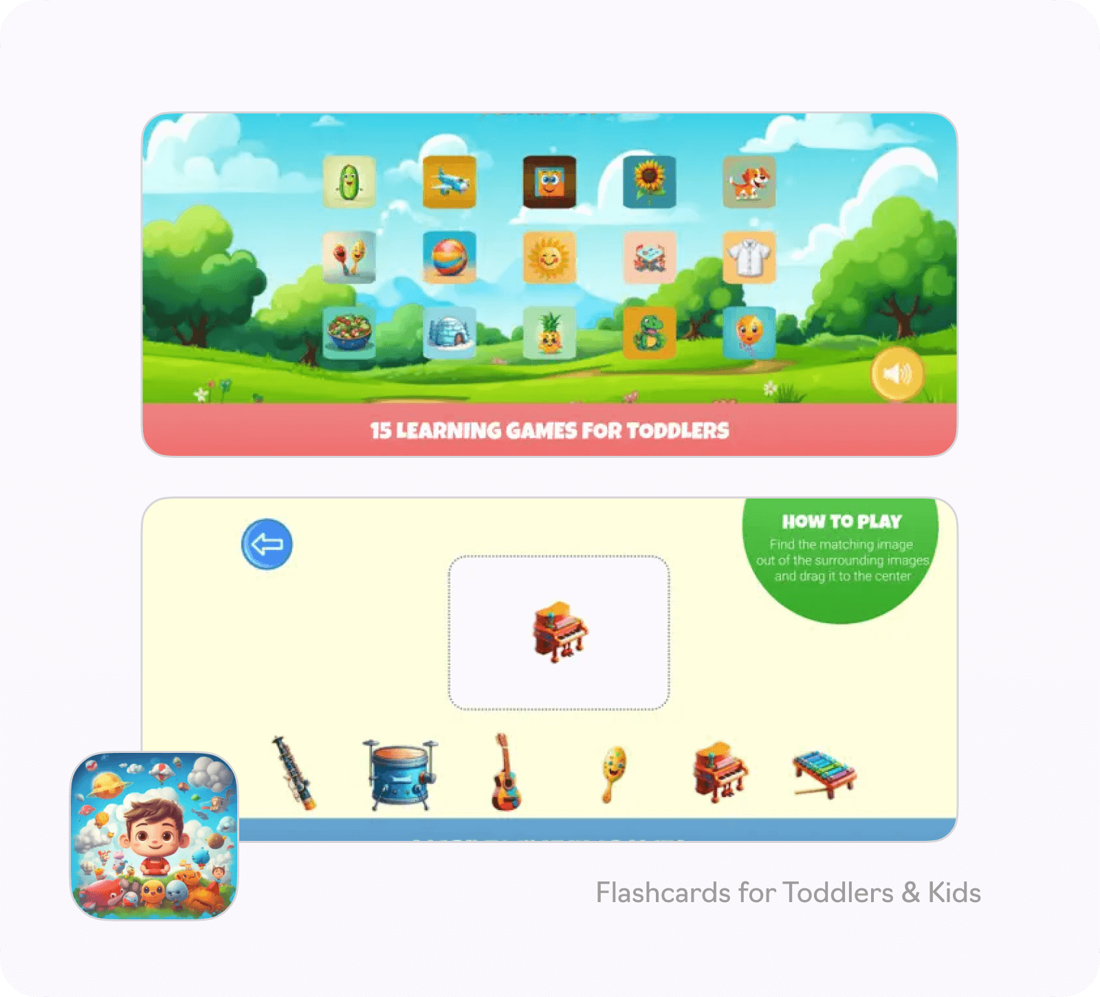 Примеры приложений для детей: Flashcards for Kids