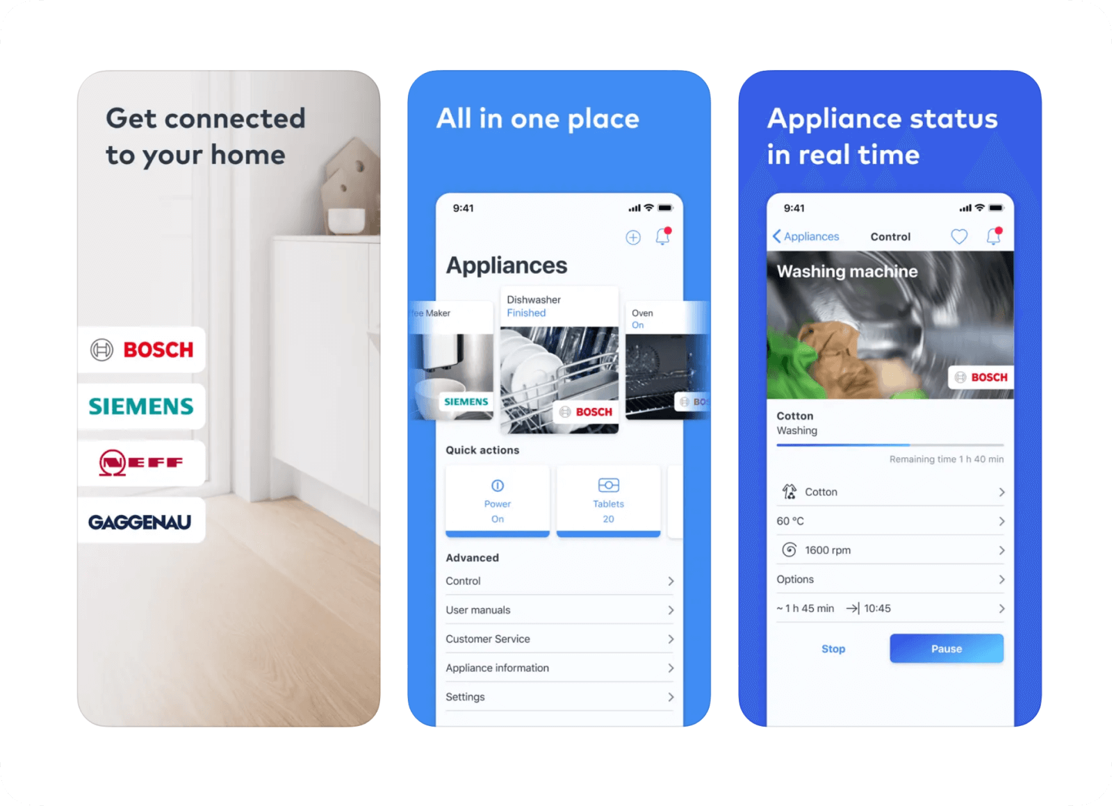Пример приложения для умного дома: Bosch Home Connect